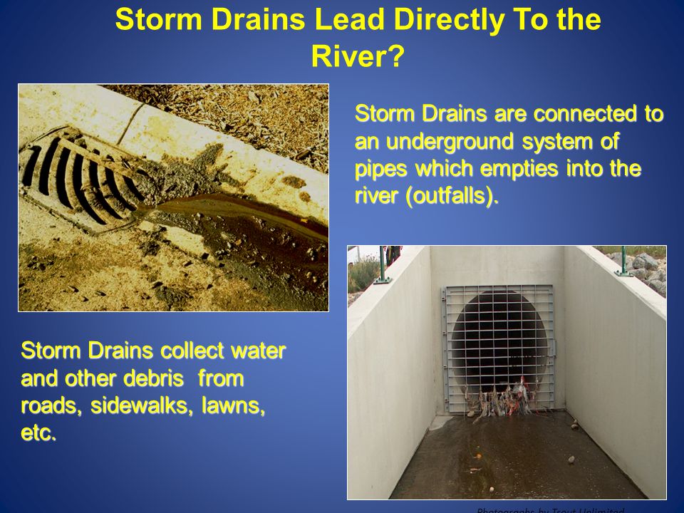 Storm Drains Lead Directly To the River.