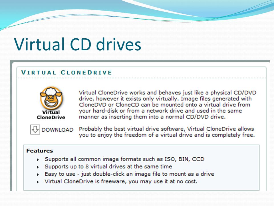 Virtual CD drives