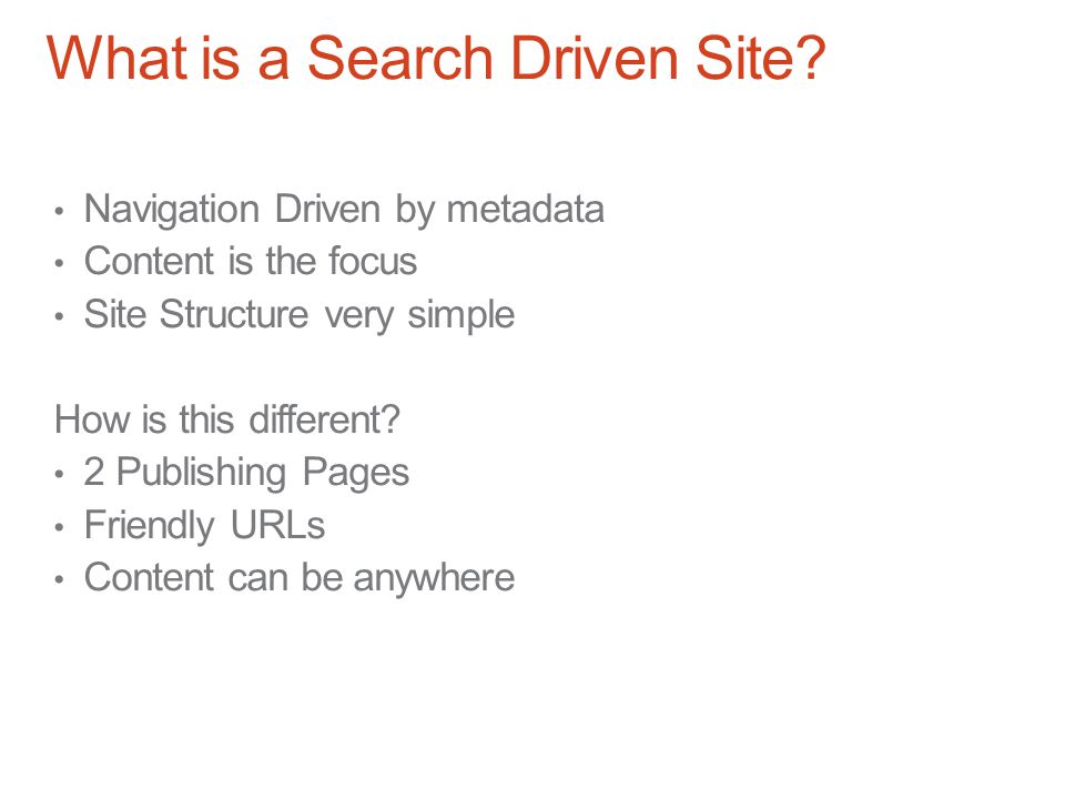 What is a Search Driven Site