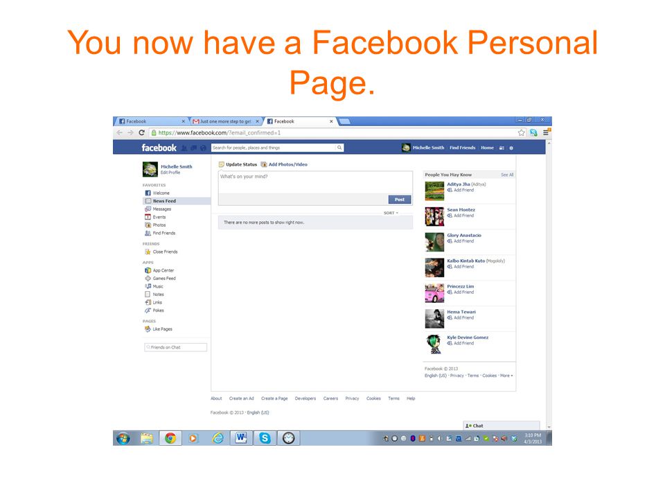 You now have a Facebook Personal Page.