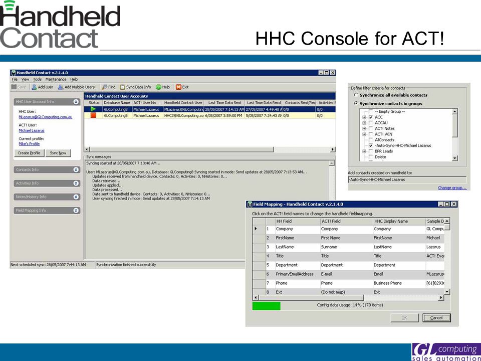 HHC Console for ACT!