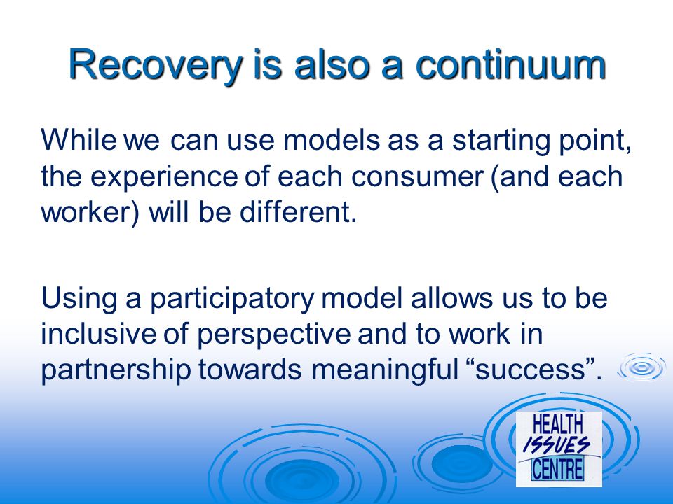 Recovery is also a continuum While we can use models as a starting point, the experience of each consumer (and each worker) will be different.