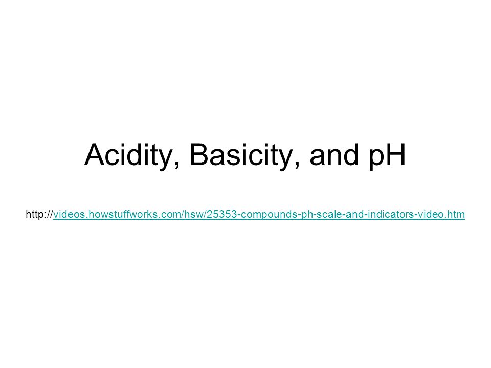 Acidity, Basicity, and pH