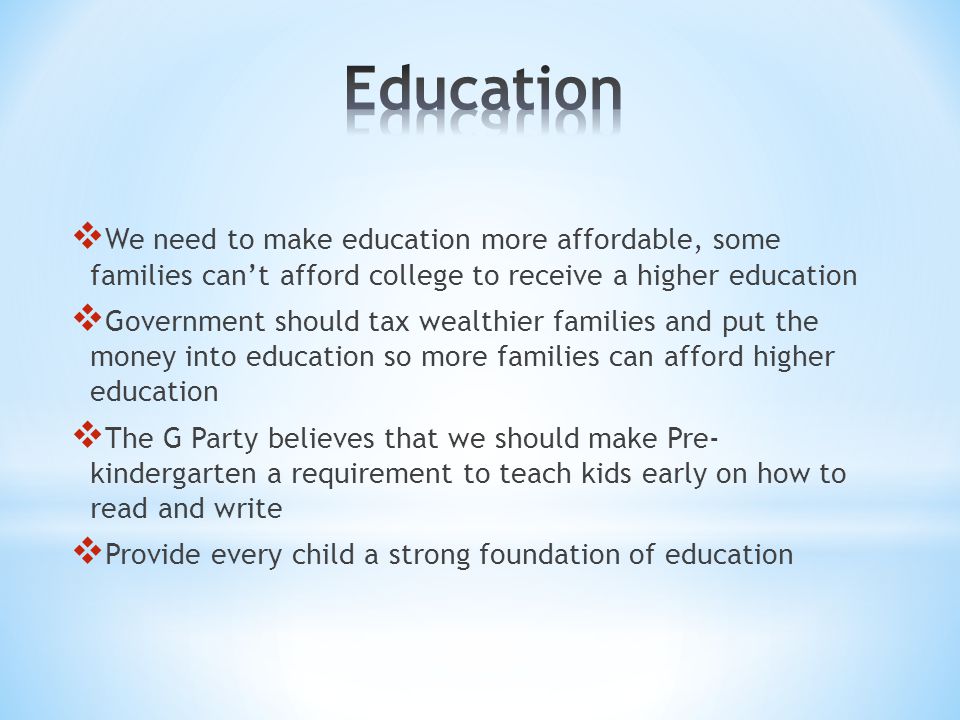 government should provide free education for everyone