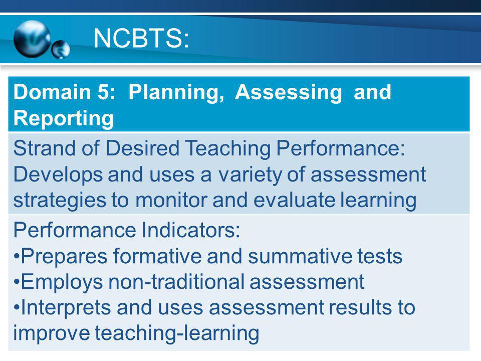 ncbts domain 5 planning assessing and reporting