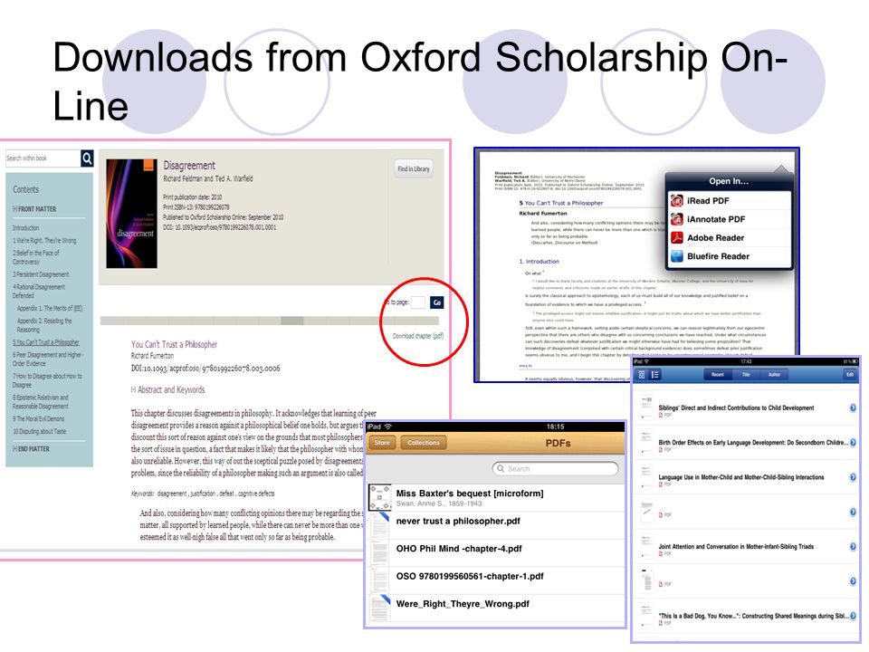 Downloads from Oxford Scholarship On- Line