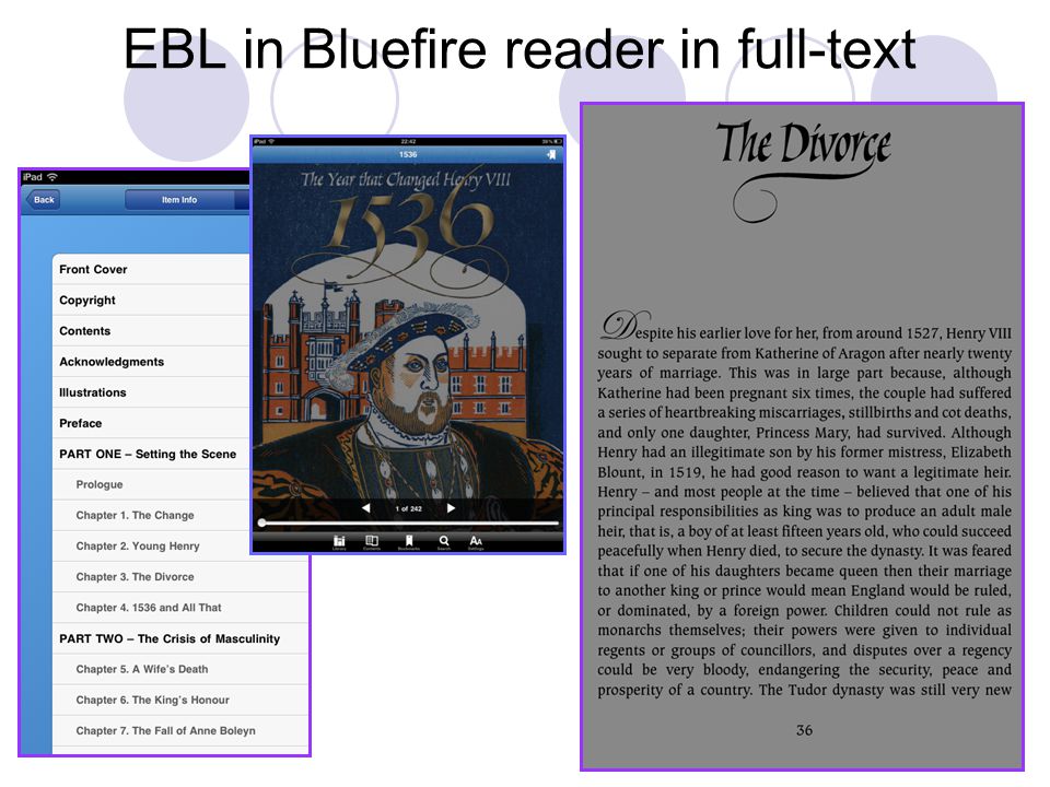 EBL in Bluefire reader in full-text