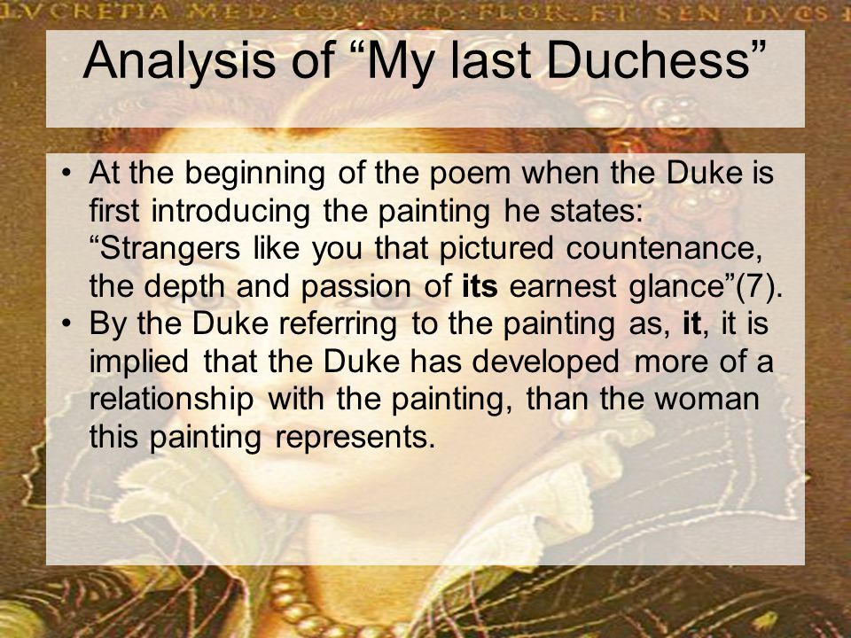 my last duchess character analysis duke