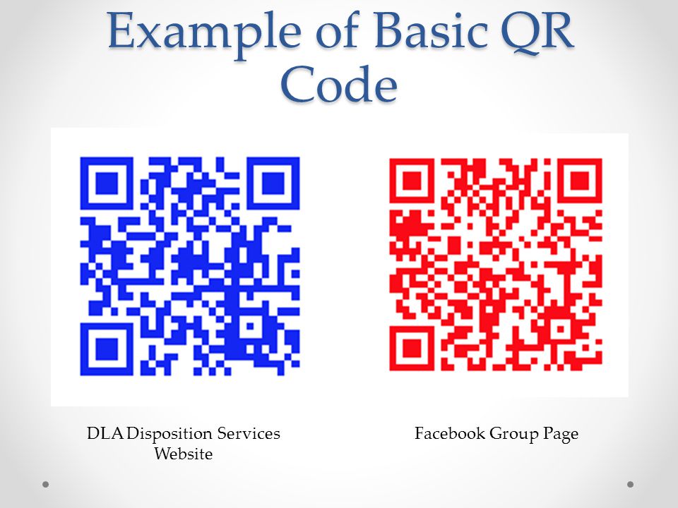 Example of Basic QR Code DLA Disposition Services Website Facebook Group Page