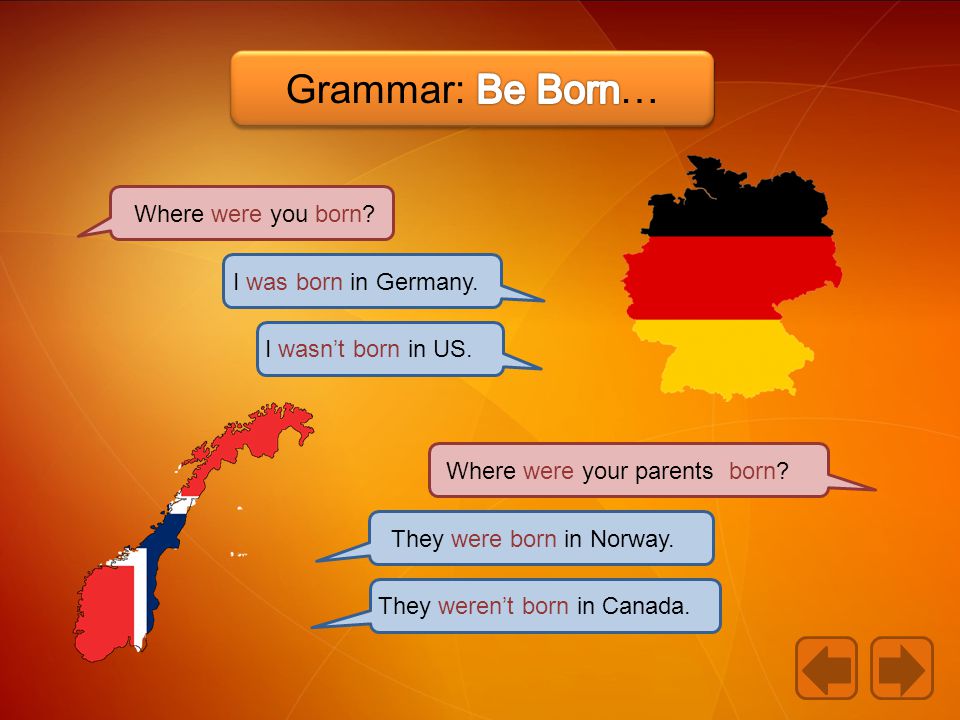 Where were you born. I was born in Germany. I wasn’t born in US.