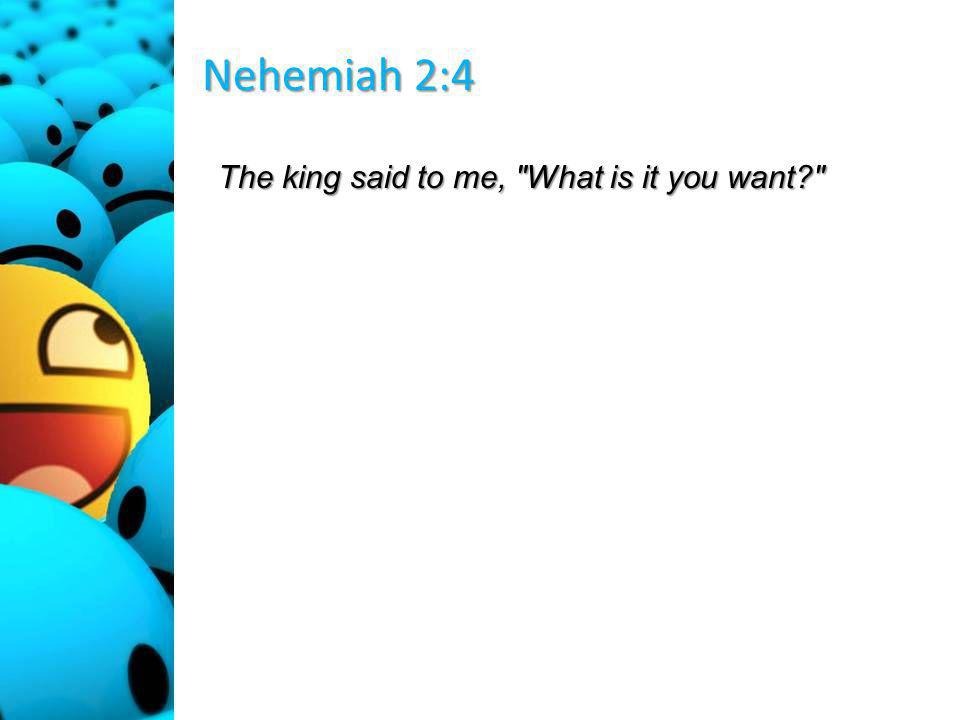 Nehemiah 2:4 The king said to me, What is it you want