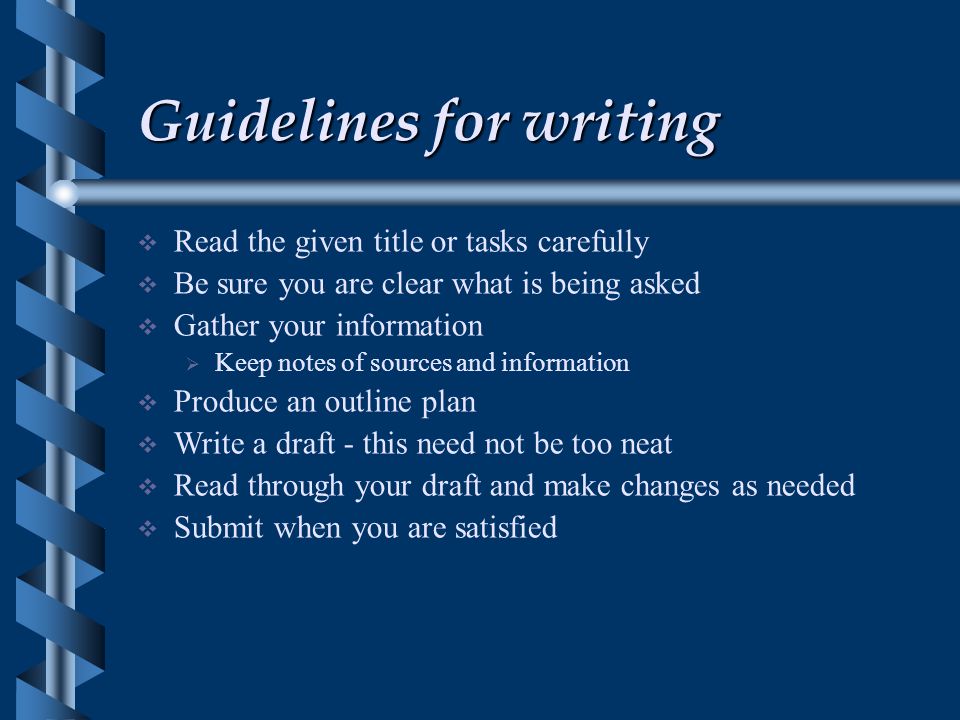guidelines for essay writing