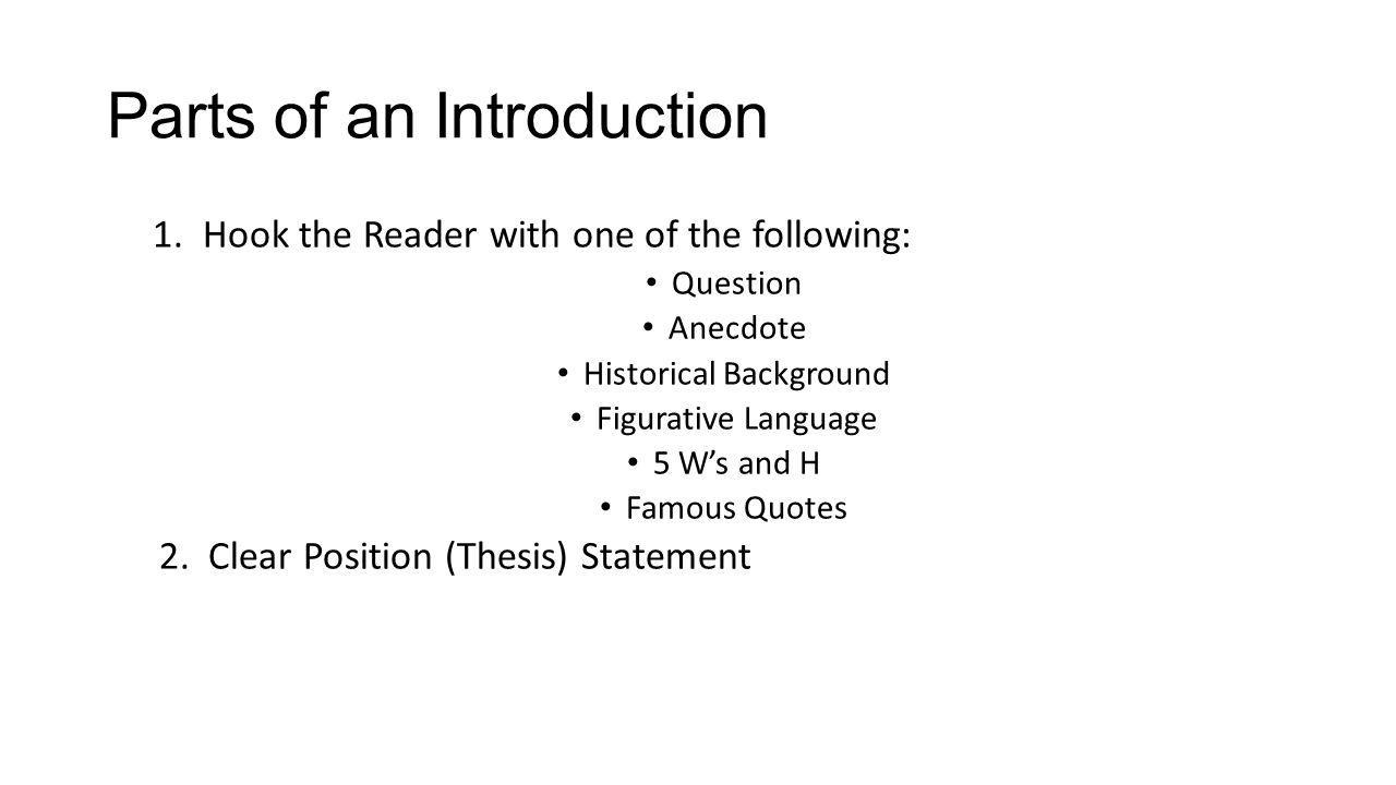 Parts of an Introduction 1.