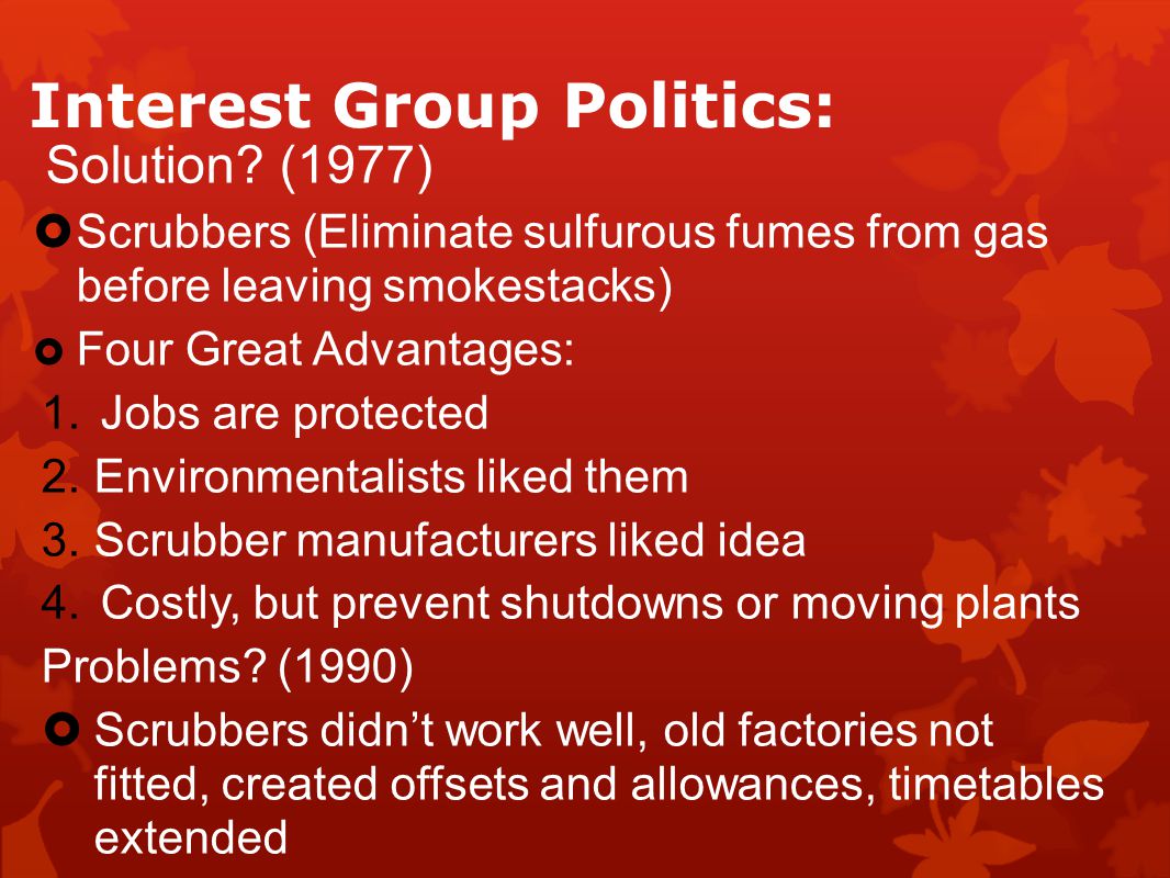 Interest Group Politics: Solution.
