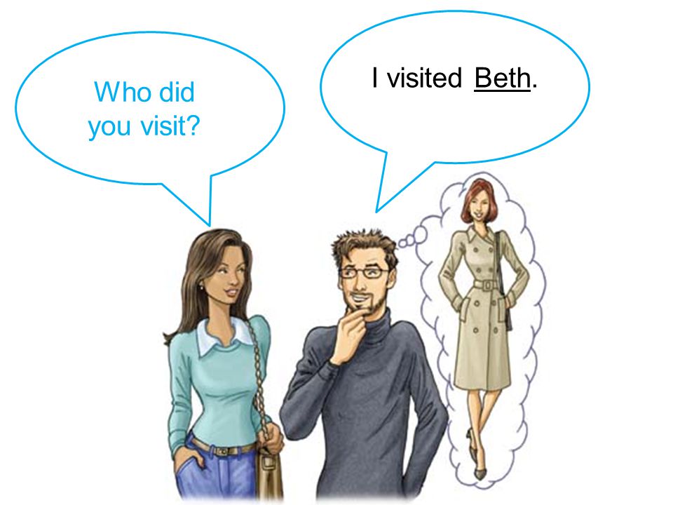 I visited Beth. Who did you visit