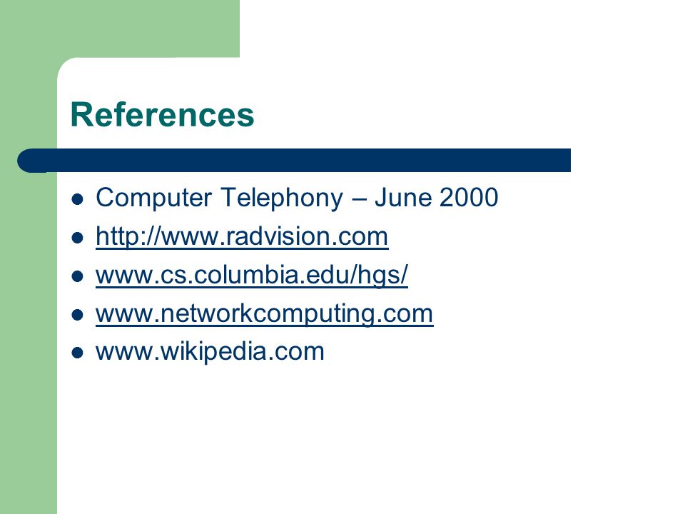 References Computer Telephony – June