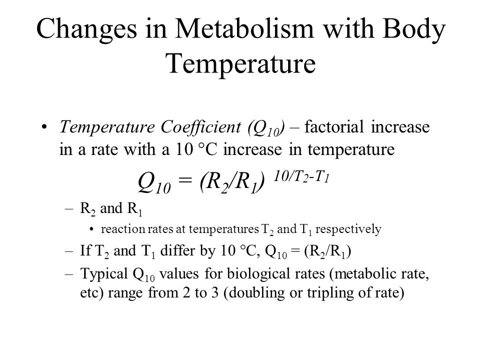 Effects of Body Temperature Change Temperature affects the rate of chemical reactions –Affects chemical reactions needed to maintain homeostasis –Too low metabolism not fast enough to maintain homeostasis –Too high reactions in metabolic pathways uncouple, enzymes denature, etc.