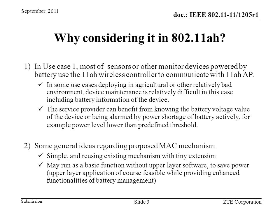 doc.: IEEE /1205r1 Submission Why considering it in ah.