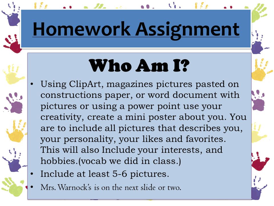 Homework Assignment Who Am I.
