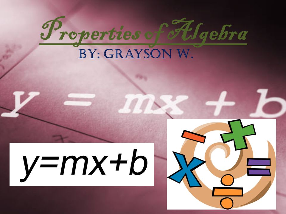 Properties of Algebra By: Grayson W.