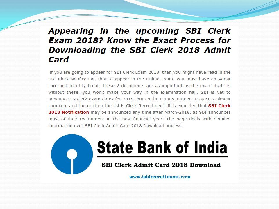SBI ADMIT CARD. ppt download