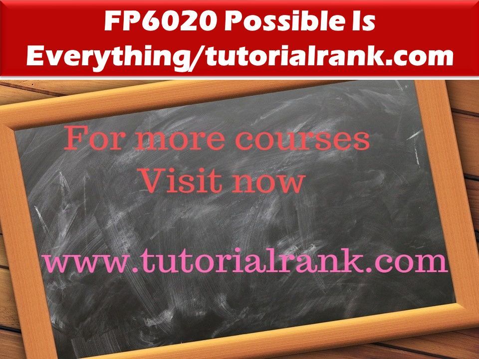 FP6020 Possible Is Everything/tutorialrank.com