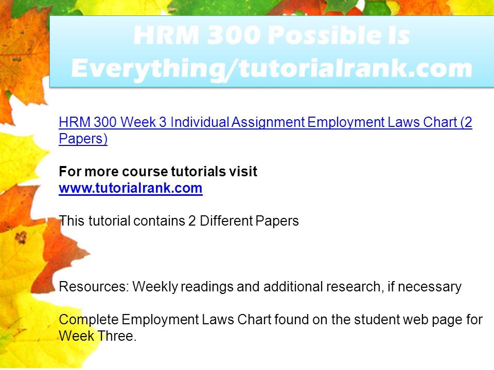 Employment Laws Chart Hrm