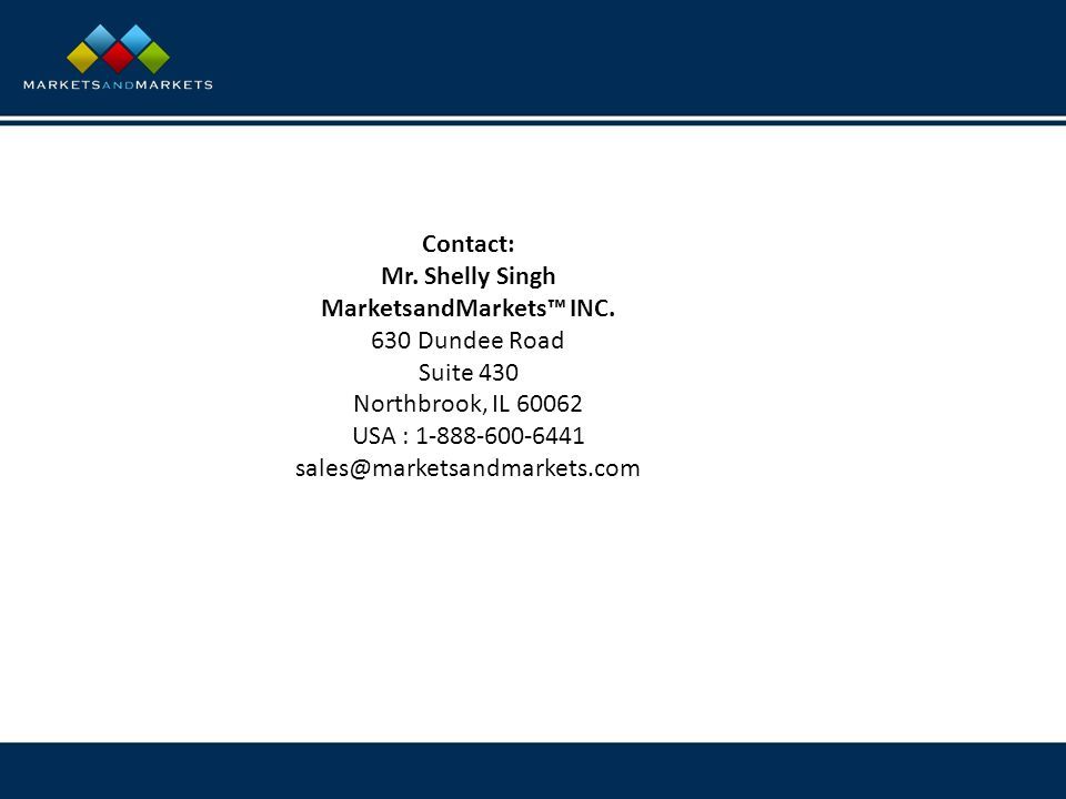 Contact: Mr. Shelly Singh MarketsandMarkets™ INC.