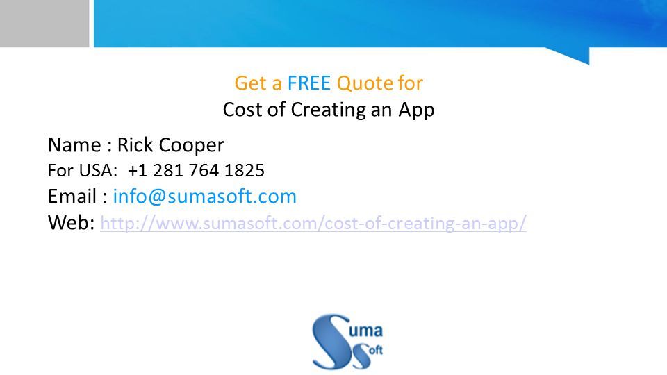 Cost of creating an app ppt download
