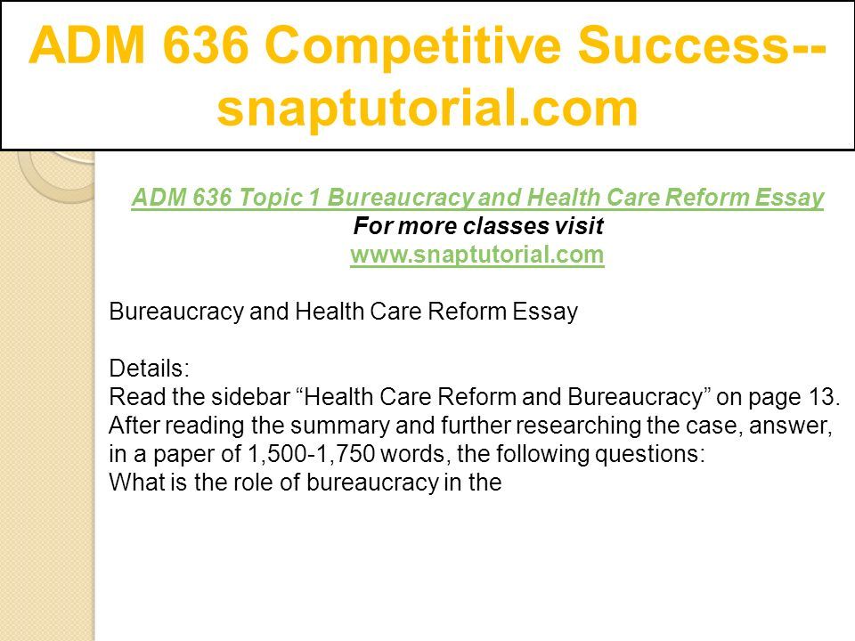 Adm Competitive Success Snaptutorialcom Ppt Download Adm Competitive Success Snaptutorialcom Adm Topic Bureaucracy And Health
