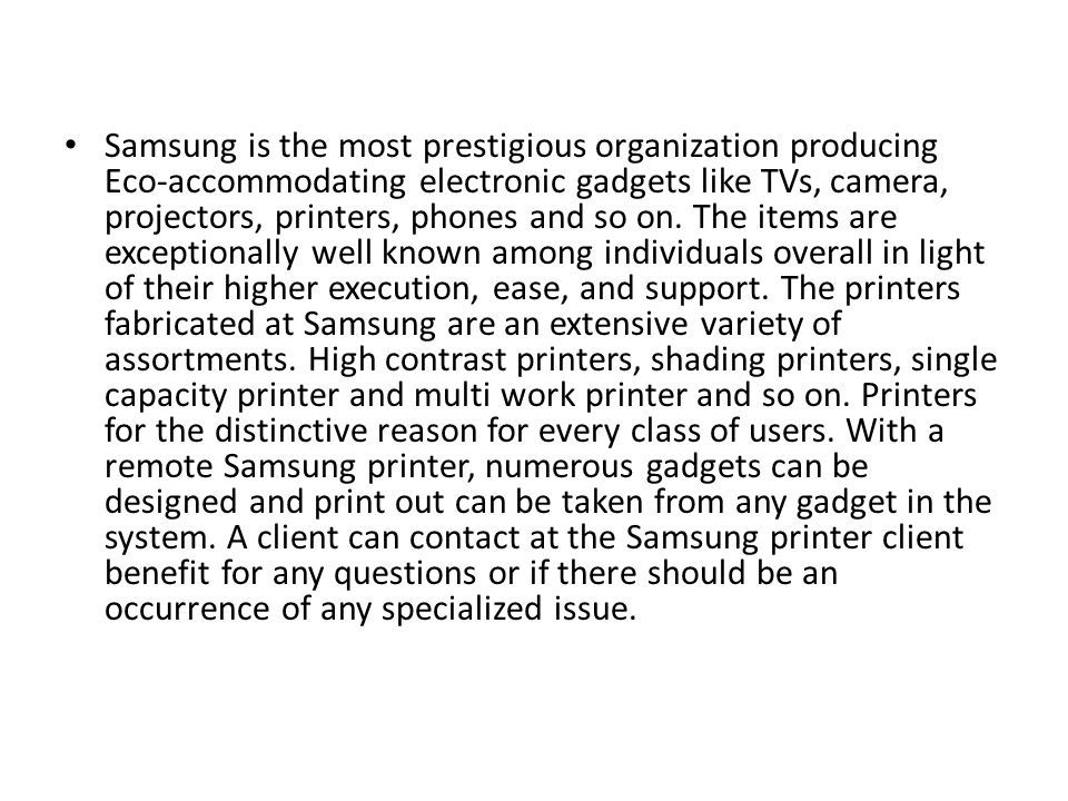 Samsung printer customer care helpline ppt download
