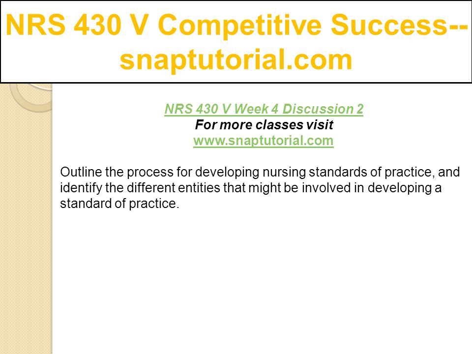 process for developing nursing standards of practice