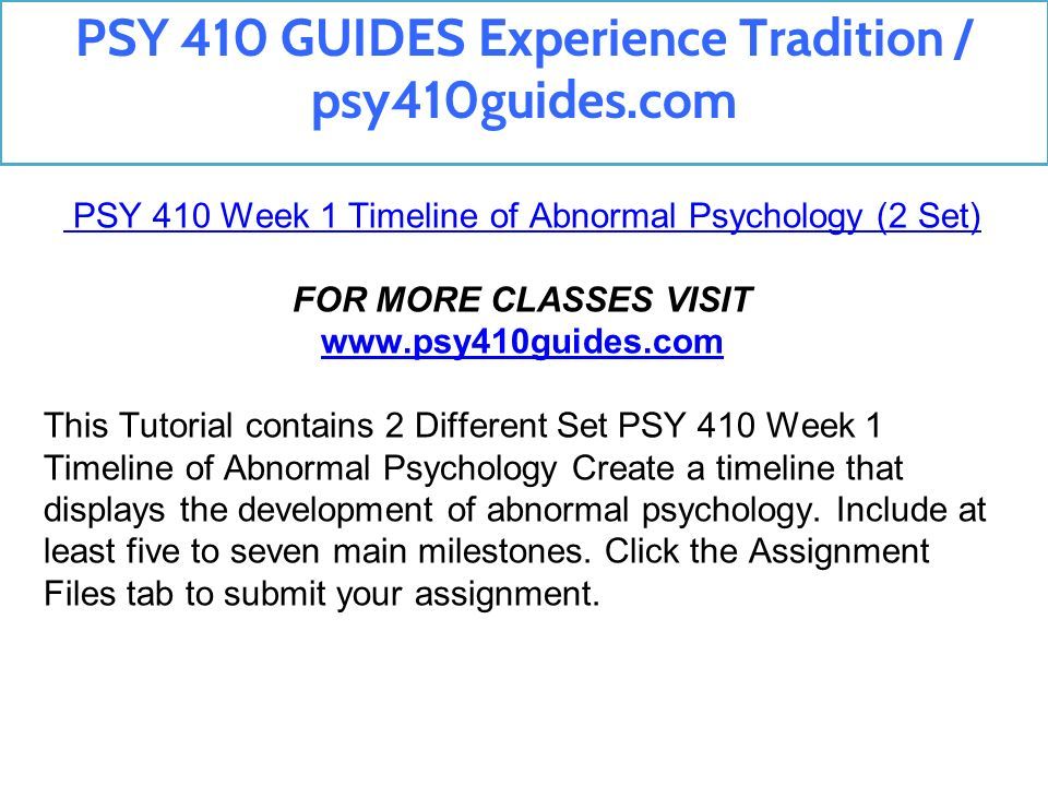 week two assignment worksheet psy 410