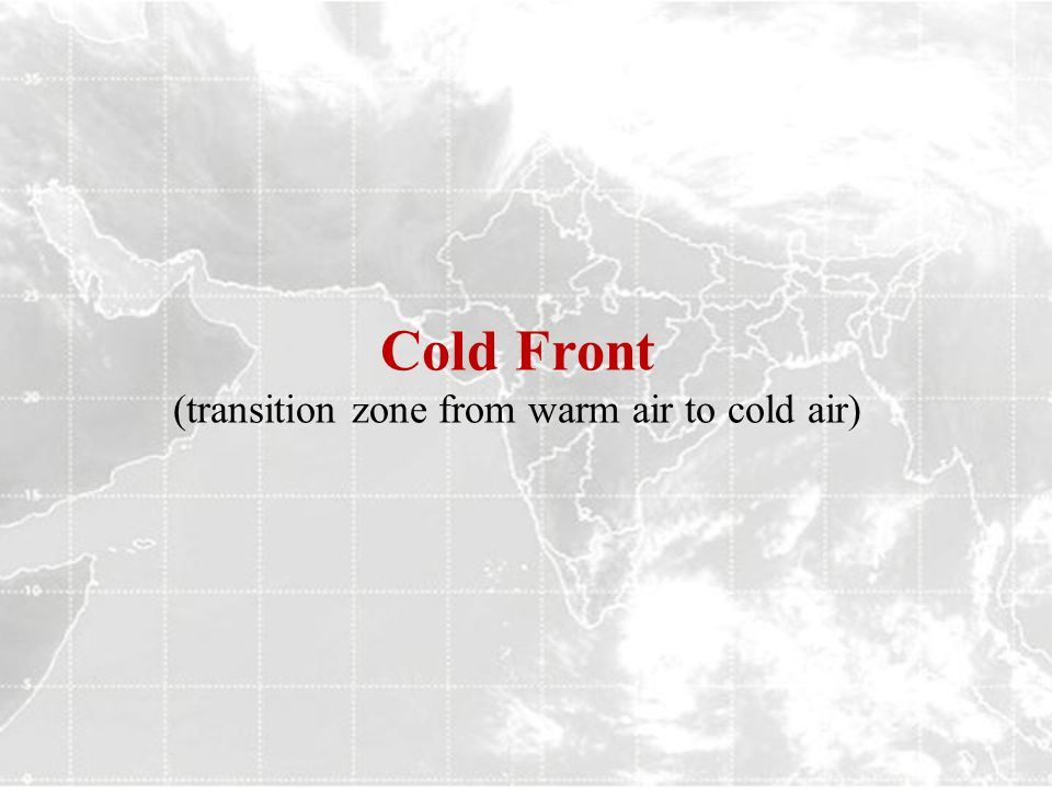 Precipitation Along a Cold Front: lifting the warm moist air ahead of it