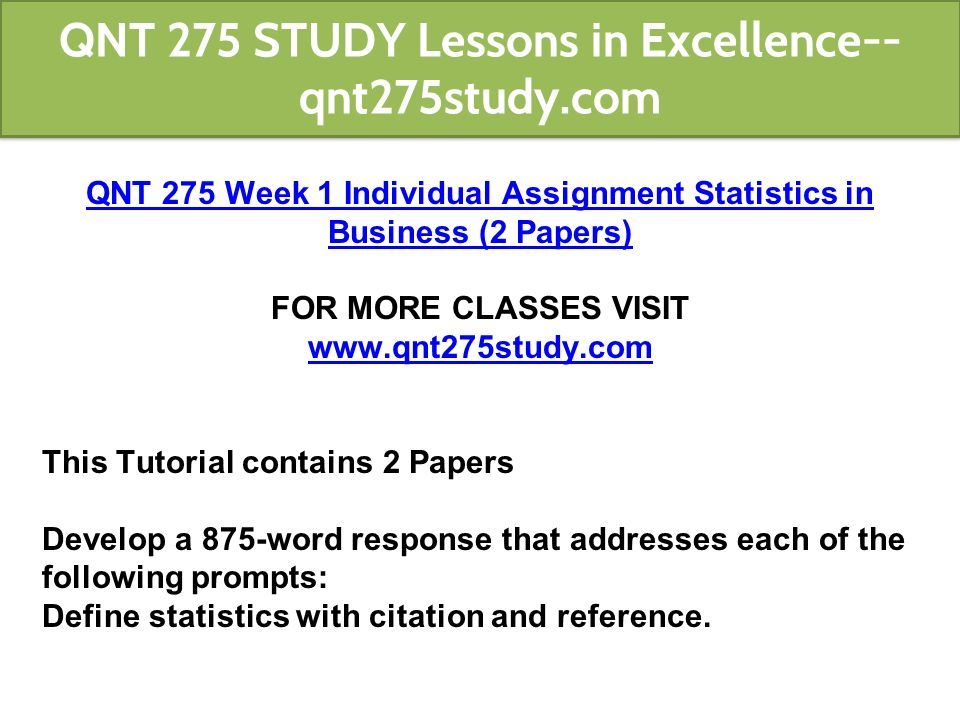 statistics in business qnt 275