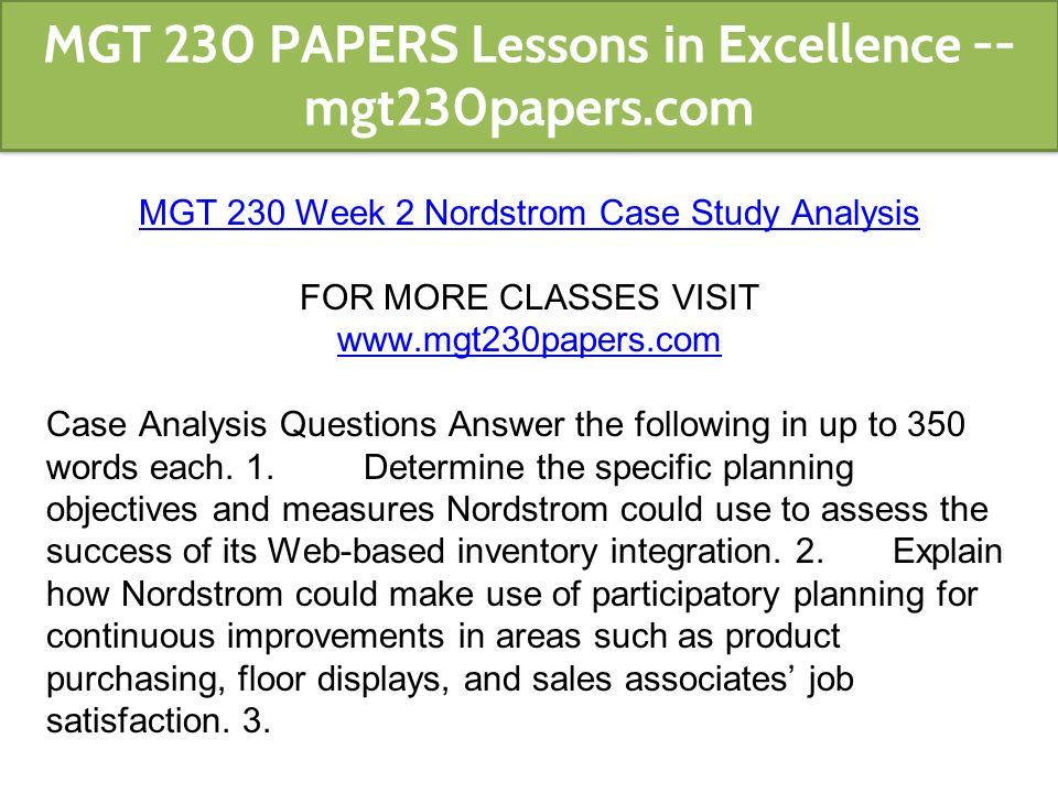 nordstrom case study analysis