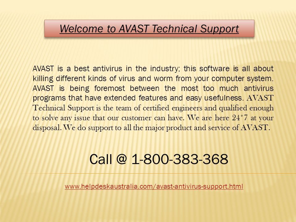 avast computer software 1800 number