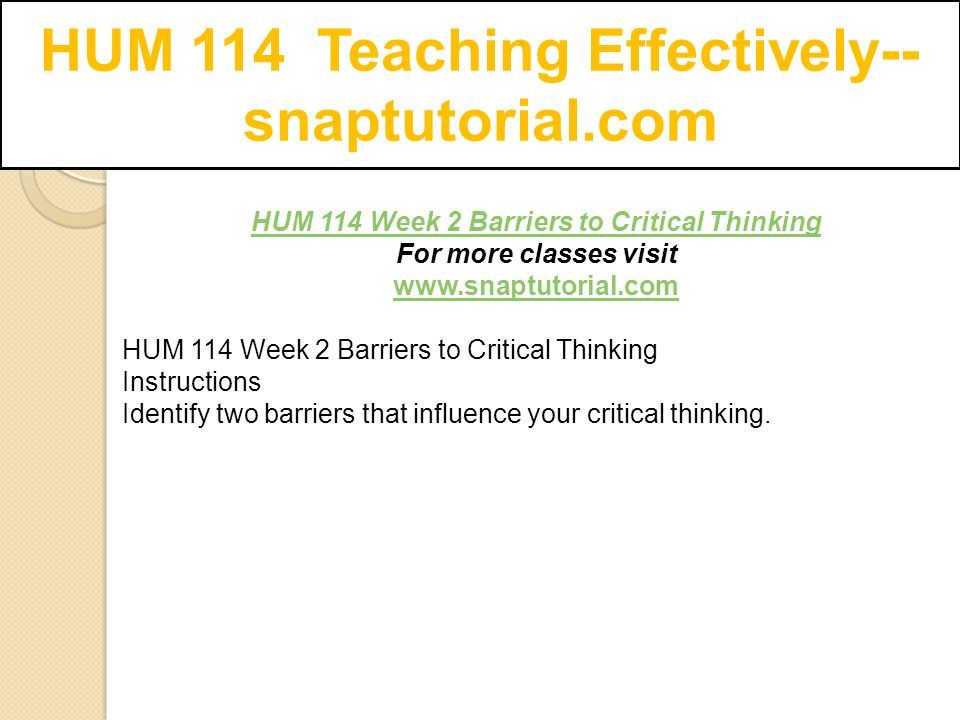 Hum 114 teaching effectively snaptutorial ppt download