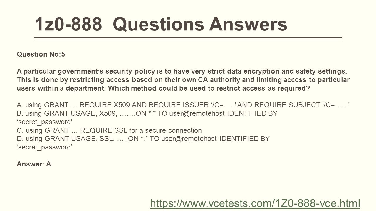 1z0 888 oracle vce questions ppt download