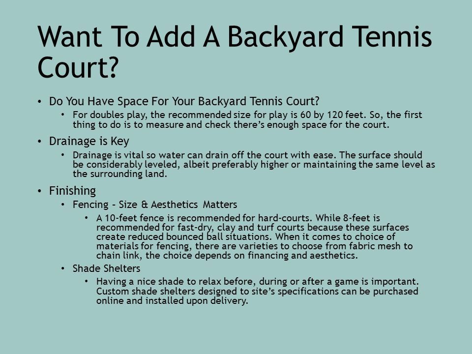 Tennis Court Resurfacing and Construction - ppt download