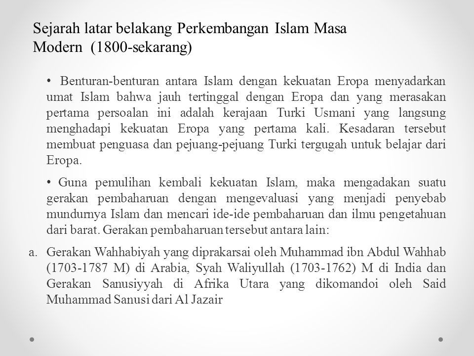 Bagaimana dampak pembaruan islam pada masa modern bagi bangsa indonesia