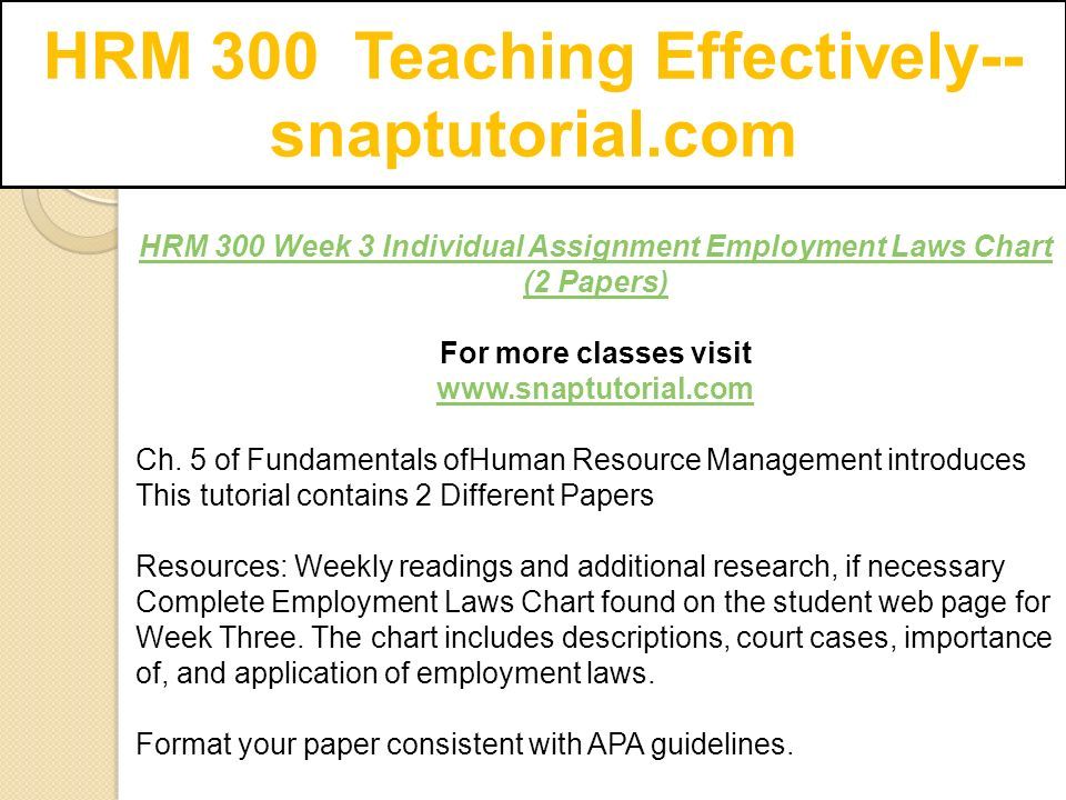 Employment Laws Chart Hrm