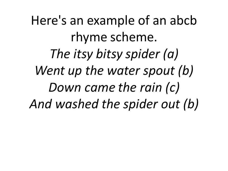 Here s an example of an abcb rhyme scheme.