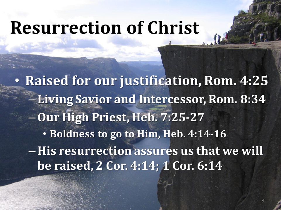 Resurrection of Christ Raised for our justification, Rom.