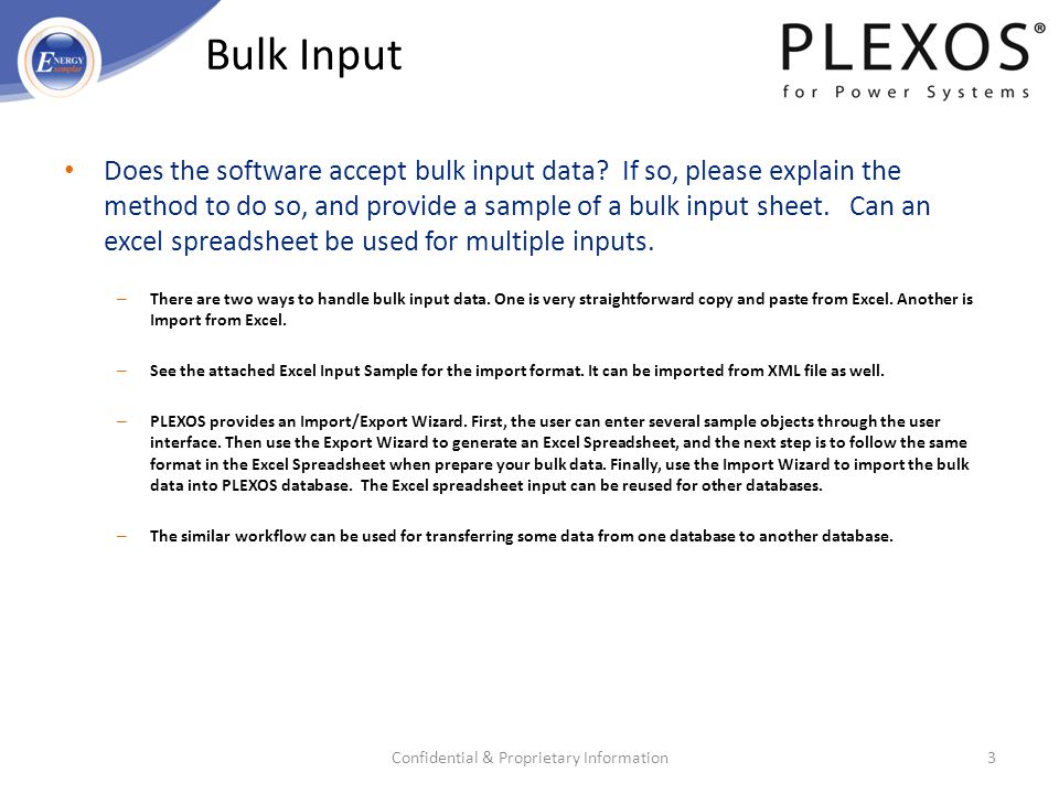 Does the software accept bulk input data.