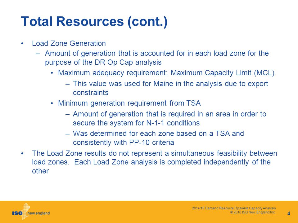 2014/15 Demand Resource Operable Capacity Analysis © 2010 ISO New England Inc.