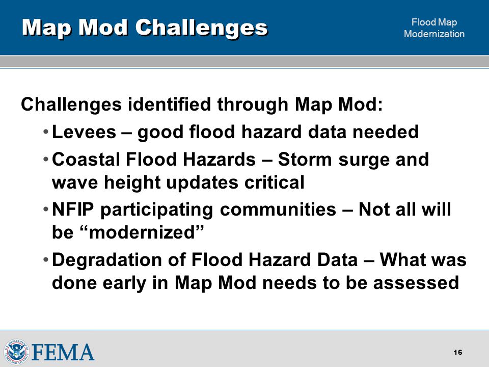Flood Map Modernization Challenges Remaining
