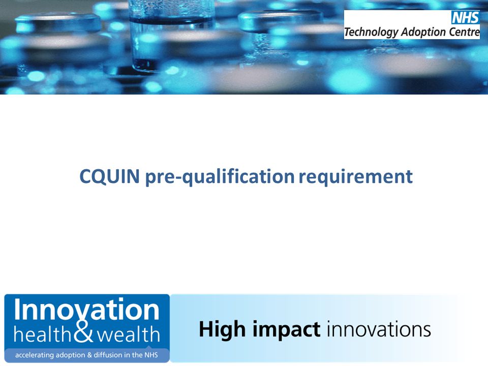 CQUIN pre-qualification requirement