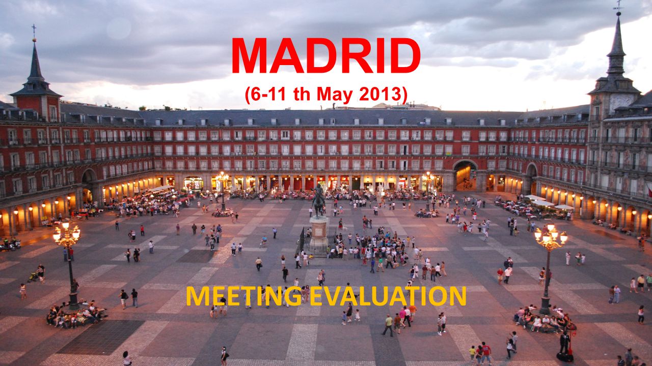 MADRID (6-11 th May 2013) MEETING EVALUATION