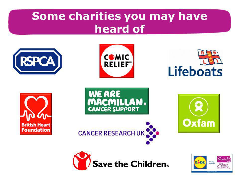 Some charities you may have heard of